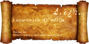 Lazarovics Ádám névjegykártya