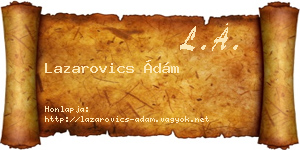 Lazarovics Ádám névjegykártya